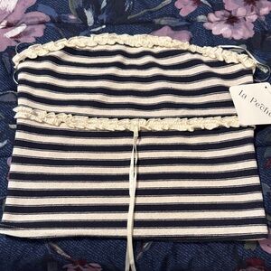 Striped Navy and Cream Top